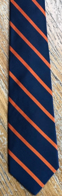 Navy with 1/4 Inch Orange Bar Stripes Tie