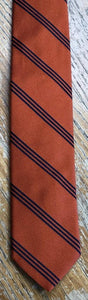 Breuer Orange with Triple Thin Navy Stripes Tie